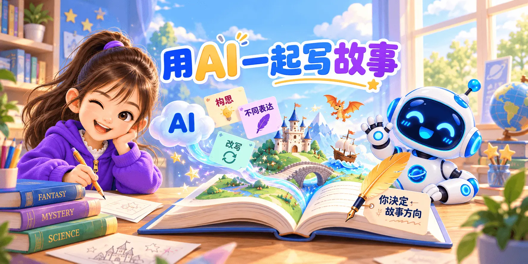 用 AI 一起写故事 Banner