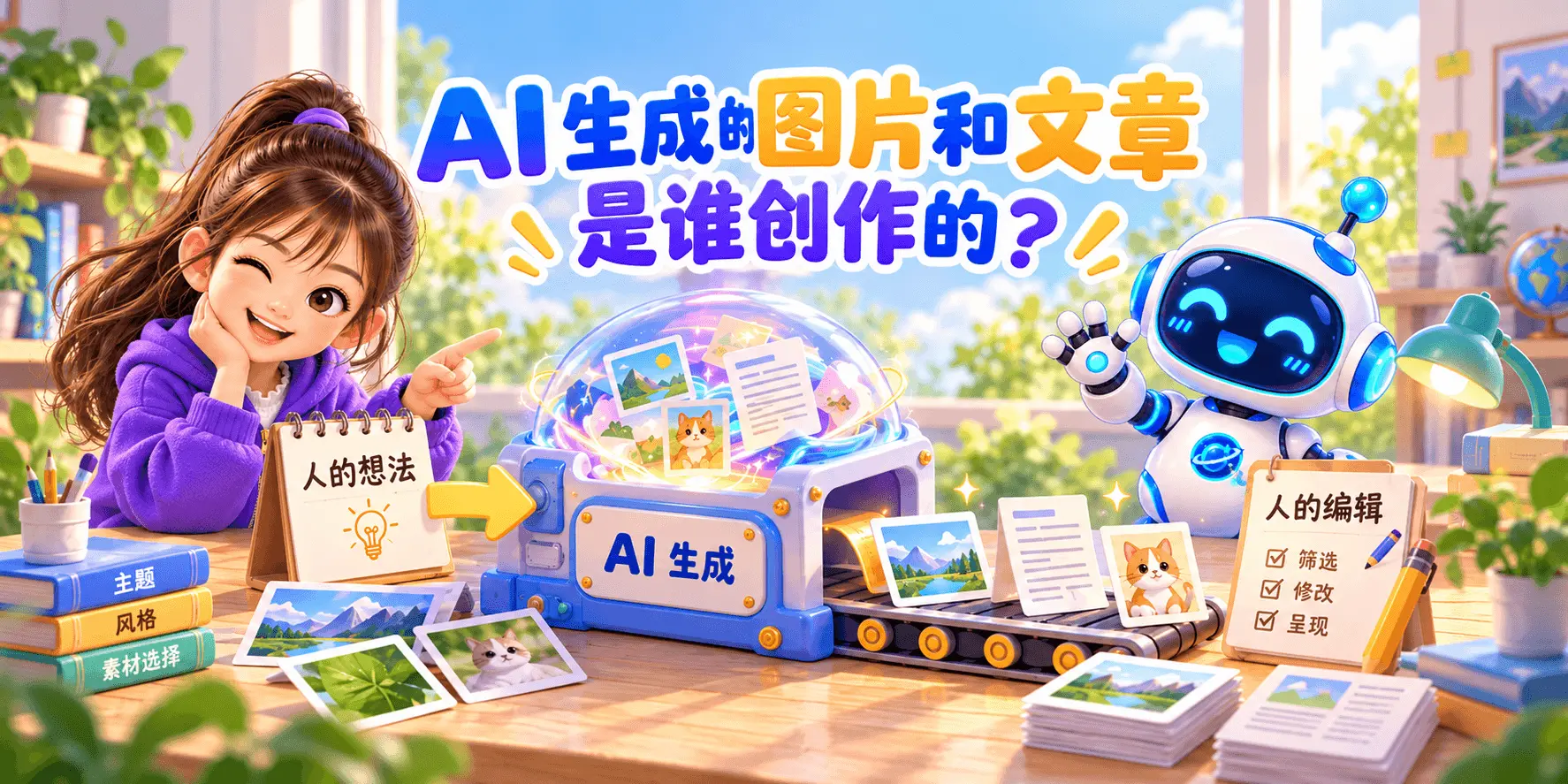 AI 生成的图片和文章是谁创作的？ Banner