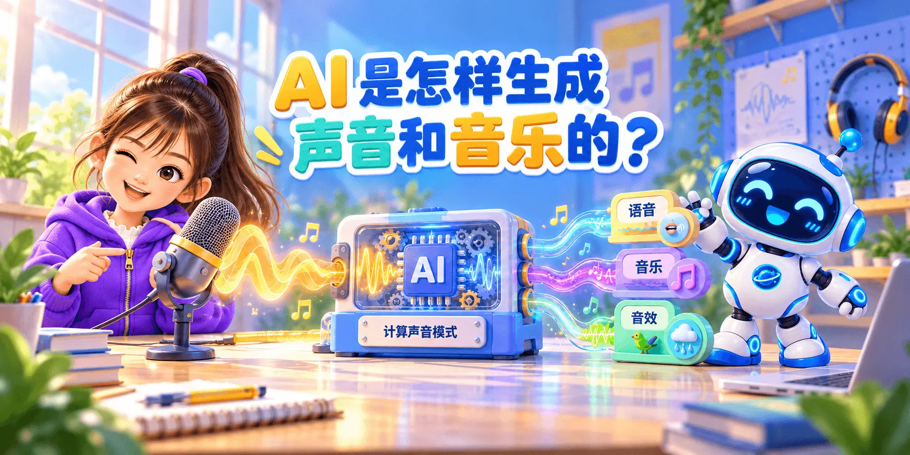 AI 是怎样生成声音和音乐的？ Banner