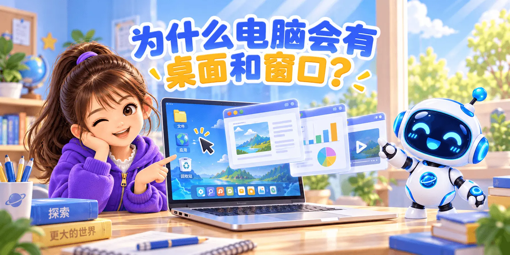 为什么电脑会有桌面和窗口？ Banner