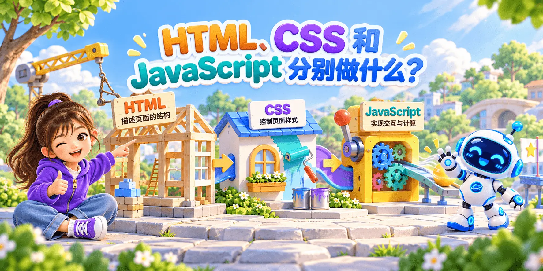 HTML、CSS 和 JavaScript 分别做什么？ Banner
