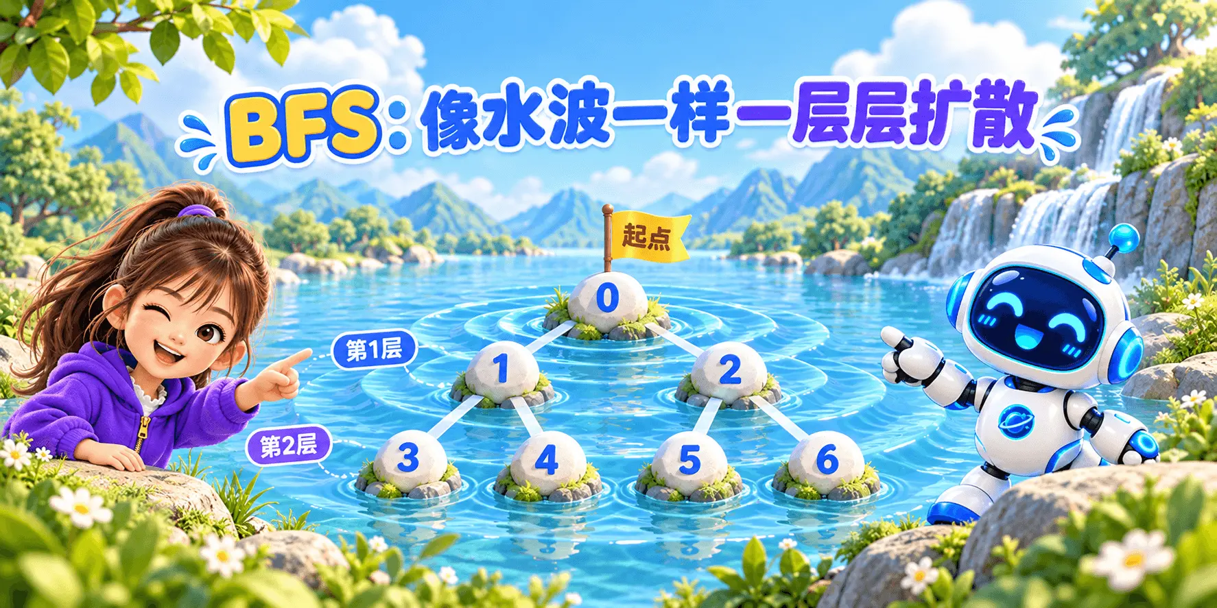 BFS：像水波一样一层层扩散 Banner
