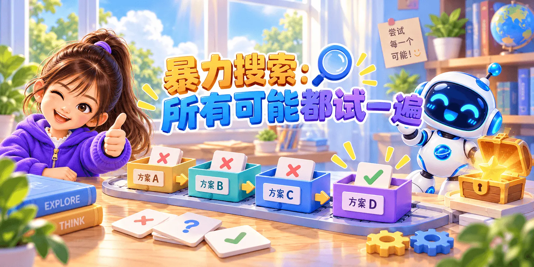 暴力搜索：所有可能都试一遍 Banner